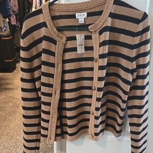 J. Crew Women's Striped Sweater - Black and Tan